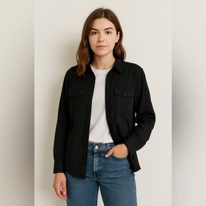 Zara Woman Black Unisex Masculine Uniform Line Shirt NWT Sz XXL Fitted